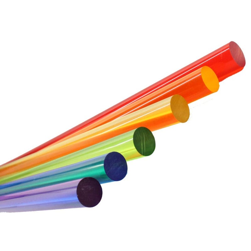 Zeekio Acrylic Lucite Rod Dowel - 3/4" (19.05mm) x 24" (610mm) - One Rod (Red) - Image 1